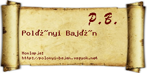 Polónyi Baján névjegykártya